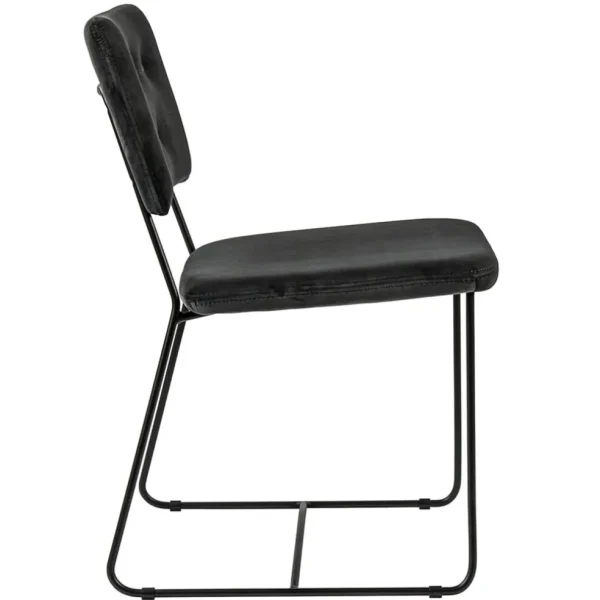 Shop Straluma Trendy eetkamerstoel velvet grijs met metalen poot