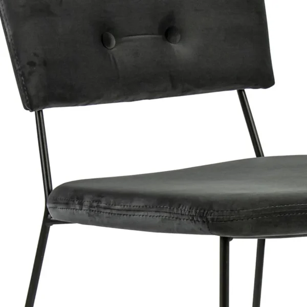 Shop Straluma Trendy eetkamerstoel velvet grijs met metalen poot