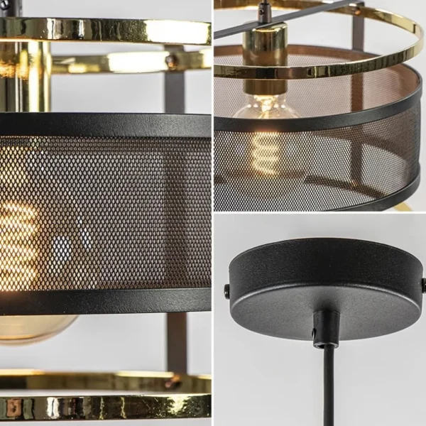 trendy_hanglamp_mat_zwart_2.webp Clearance Straluma Trendy hanglamp mat zwart met hoogglans goud