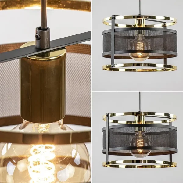 trendy_hanglamp_mat_zwart_3.webp Clearance Straluma Trendy hanglamp mat zwart met hoogglans goud