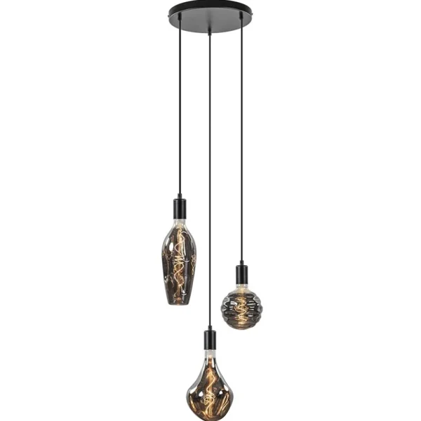 trendy_lichts_hanglamp_ma_1.webp Cheap Straluma Trendy 3-lichts hanglamp mat zwart exclusief lichtbron
