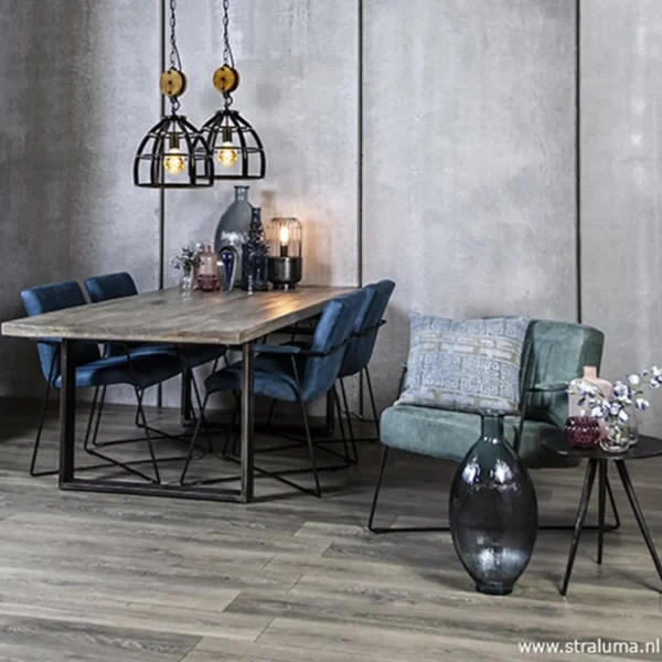 Clearance Straluma Trendy moderne eetkamerstoel metaal/stof
