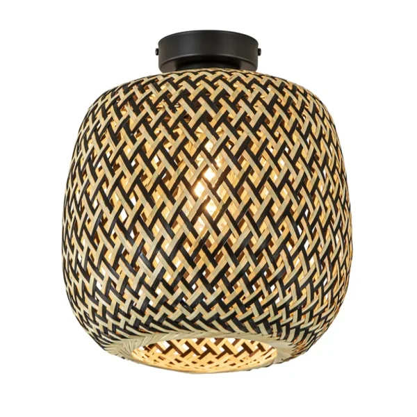 trendy_plafondlamp_bamboe_1.webp Best Straluma Trendy plafondlamp bamboe naturel/zwart
