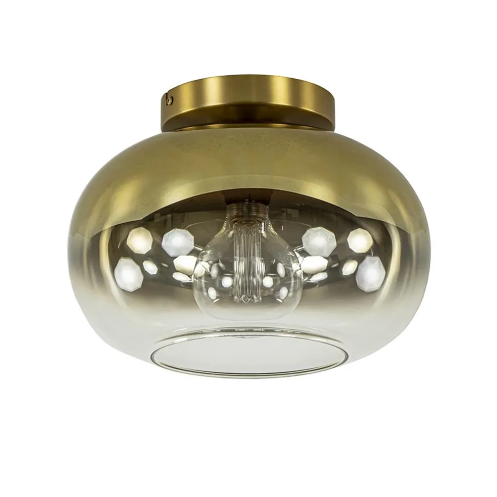 Outlet Straluma Trendy plafondlamp goud met goud gradiënt glas