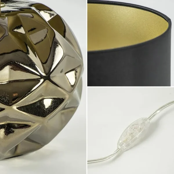 New Straluma Trendy tafellamp keramiek goud met zwarte kap