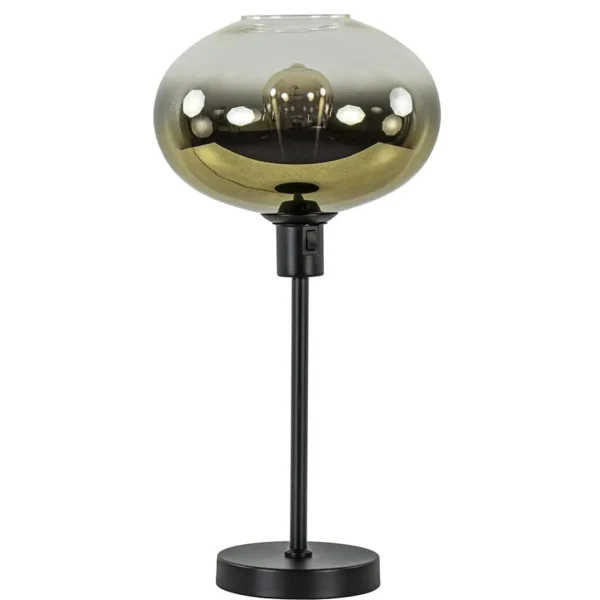 trendy_tafellamp_zwart_me_0.webp Shop Straluma Trendy tafellamp zwart met glazen kap helder/goud