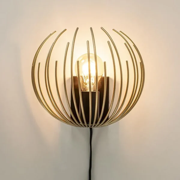 Cheap Straluma Trendy wandlamp goud met zwart inclusief snoer