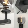 trendy_wandlamp_zwart_met_2.webp Online Straluma Trendy wandlamp zwart met smoke glazen kap en snoer