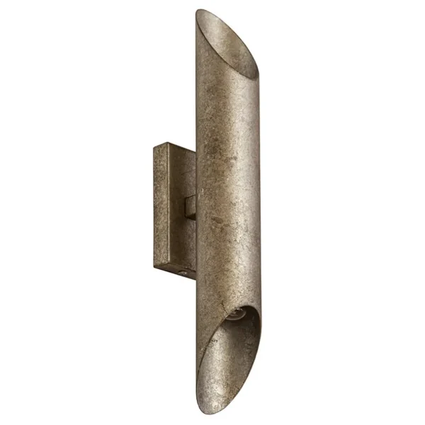 updown_wandlamp_ambachtel_0.webp Sale Straluma Up+down wandlamp ambachtelijk zilver