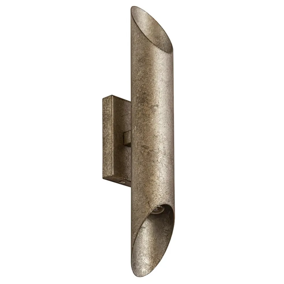 updown_wandlamp_ambachtel_0.webp Sale Straluma Up+down wandlamp ambachtelijk zilver