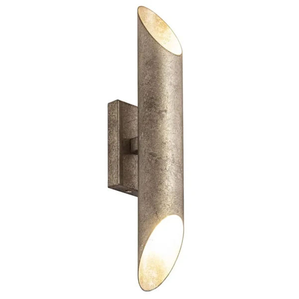 updown_wandlamp_ambachtel_1.webp Sale Straluma Up+down wandlamp ambachtelijk zilver