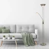 Sale Straluma Uplighter met leesarm New Luna nikkel