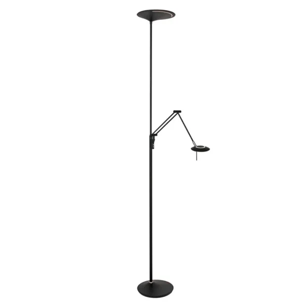 uplighter_zwart_met_leesl_0.webp Shop Straluma Uplighter zwart met leeslamp - 2 x pushdimmer