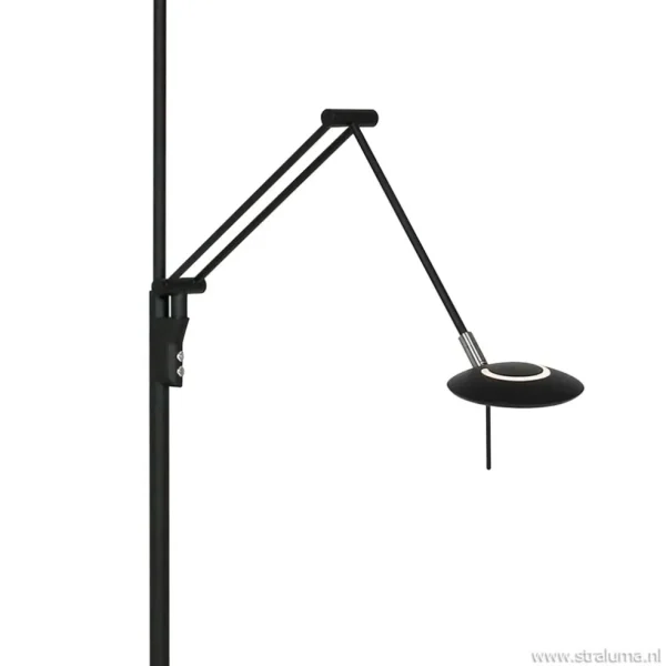 uplighter_zwart_met_leesl_1.webp Shop Straluma Uplighter zwart met leeslamp - 2 x pushdimmer