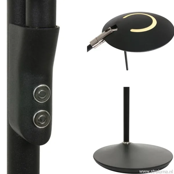 uplighter_zwart_met_leesl_3.webp Shop Straluma Uplighter zwart met leeslamp - 2 x pushdimmer
