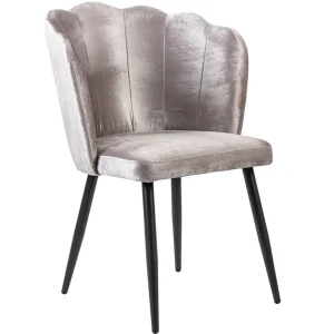 velvet_roze_eetkamerstoel_0.webp Clearance Straluma Velvet roze eetkamerstoel met zwart metalen pootjes