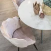 Clearance Straluma Velvet roze eetkamerstoel met zwart metalen pootjes