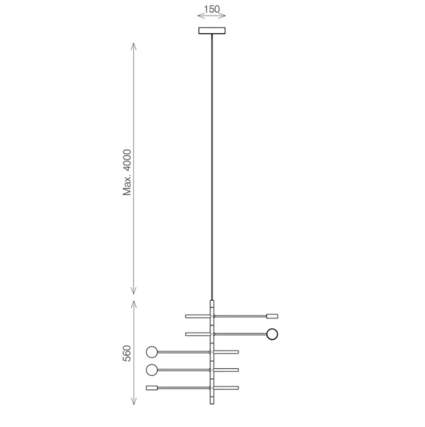 Best Straluma Verstelbare 5-lichts design hanglamp azuriet blauw