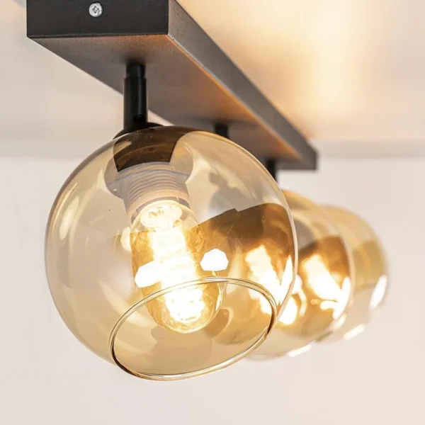 Cheap Straluma Verstelbare 3-lichts plafondlamp met amber glas