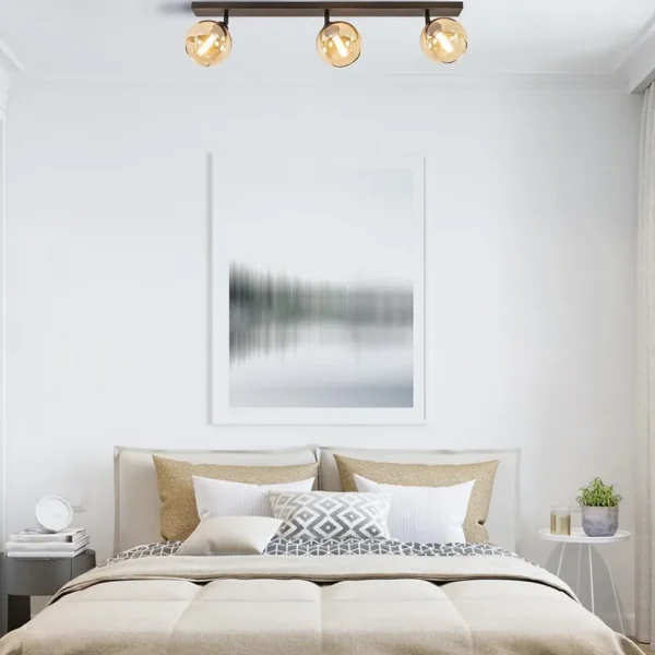 Cheap Straluma Verstelbare 3-lichts plafondlamp met amber glas