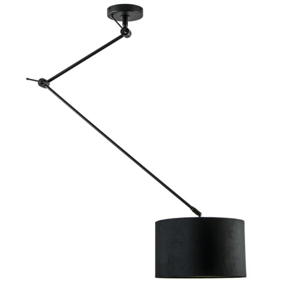 verstelbare_plafondlamp_z_0-1.webp Discount Straluma Verstelbare plafondlamp zwart met velourse kap
