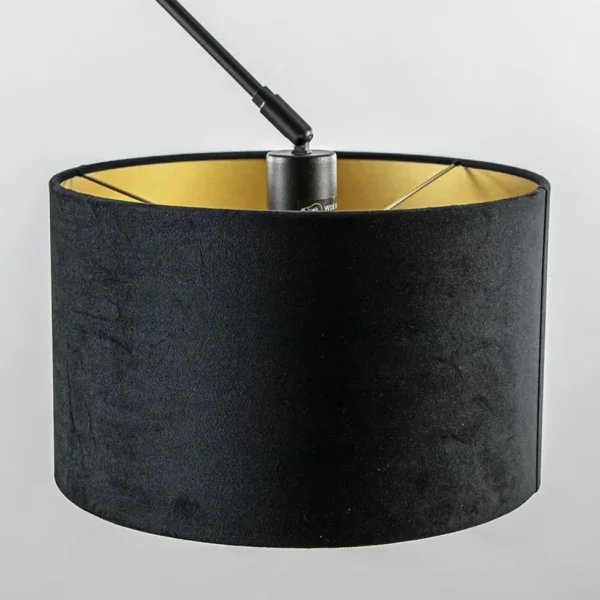 verstelbare_plafondlamp_z_2-1.webp Discount Straluma Verstelbare plafondlamp zwart met velourse kap