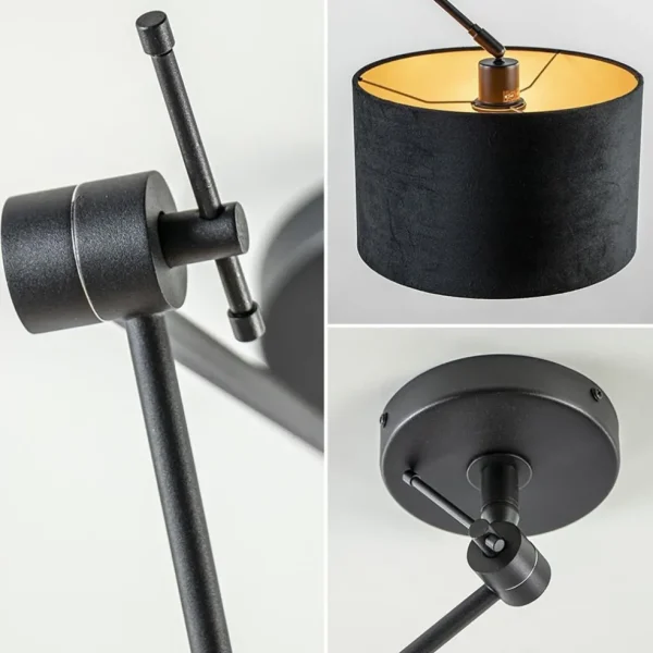 verstelbare_plafondlamp_z_3.webp Discount Straluma Verstelbare plafondlamp zwart met velourse kap