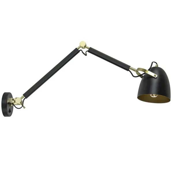 verstelbare_wandlamp_mat__0-1.webp Store Straluma Verstelbare wandlamp mat zwart met gouden details
