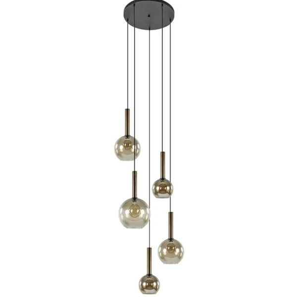 videlamp_bella_l_rond_zwa_0.webp Sale Straluma Videlamp Bella 5L rond zwart/brons+smoke