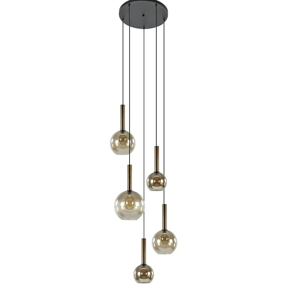 videlamp_bella_l_rond_zwa_0.webp Sale Straluma Videlamp Bella 5L rond zwart/brons+smoke