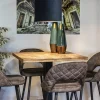 Best Straluma Vierkante bartafel mangohout 80x80 cm met zwarte poot