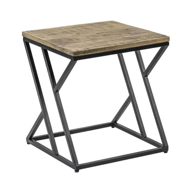 New Straluma Vierkante bijzettafel zwart met mango hout