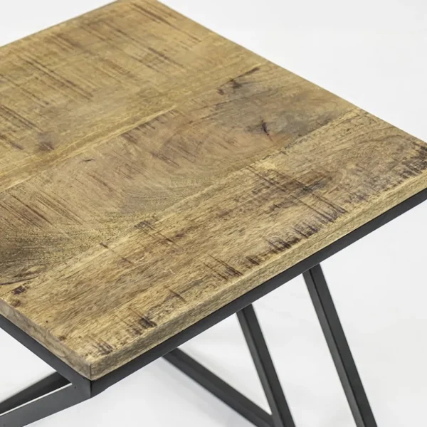 New Straluma Vierkante bijzettafel zwart met mango hout