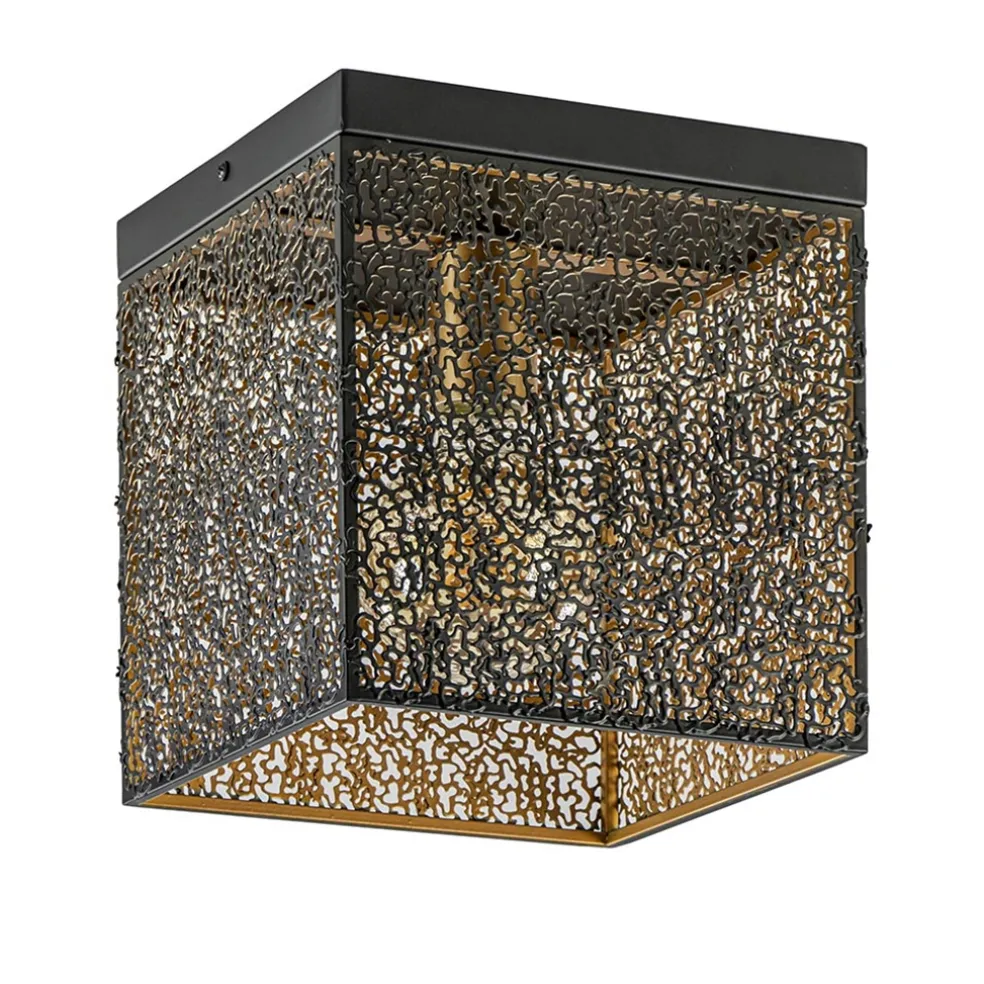vierkante_plafondlamp_zwa_0.webp Cheap Straluma Vierkante plafondlamp zwart met gouden binnenzijde