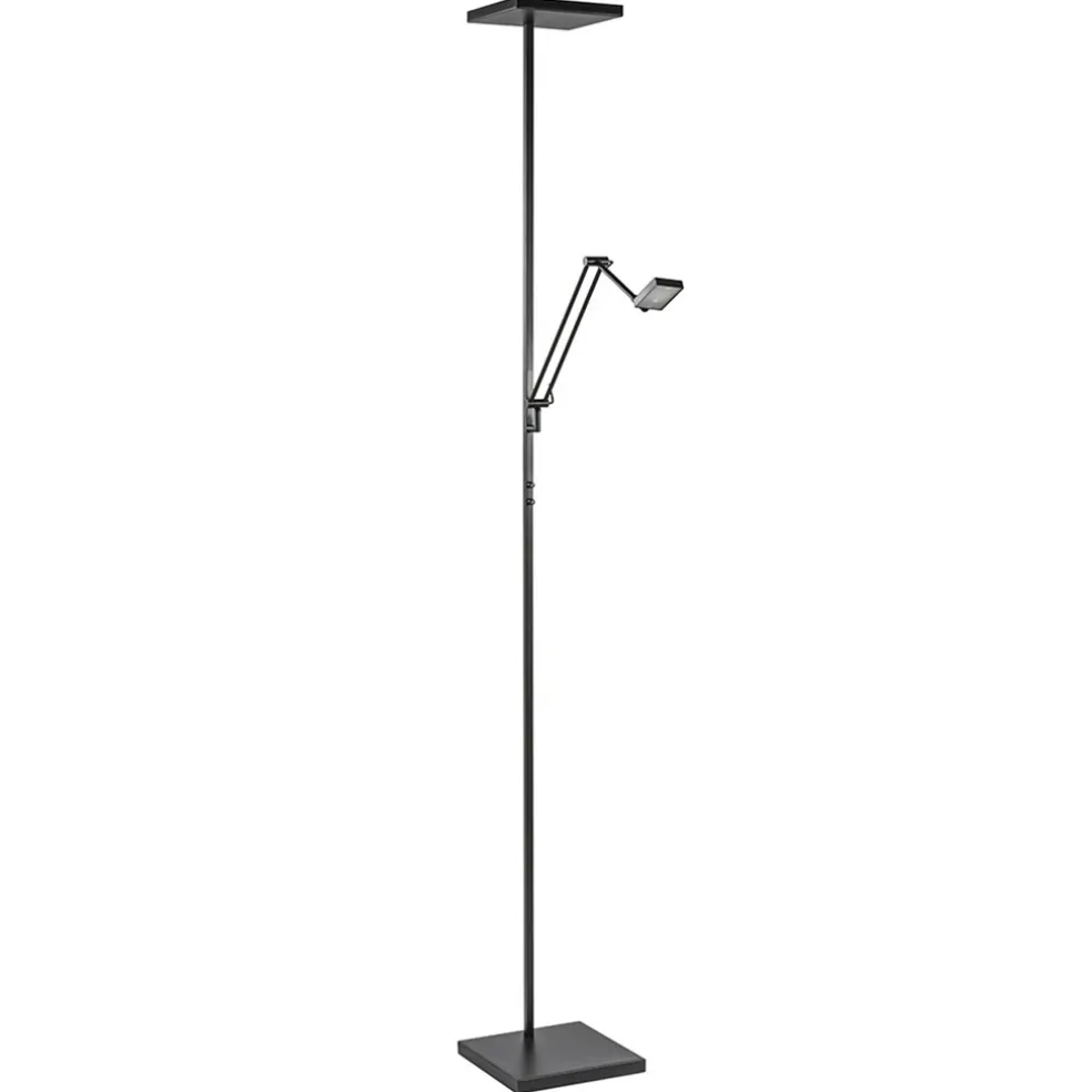 vierkante_uplighter_zwart_0.webp Cheap Straluma Vierkante uplighter zwart met verstelbare leesarm