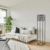 Store Straluma Vierkante vloerlamp mat zwart metaal