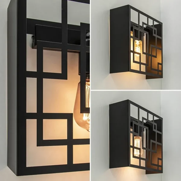 New Straluma Vierkante wandlamp zwart metaal