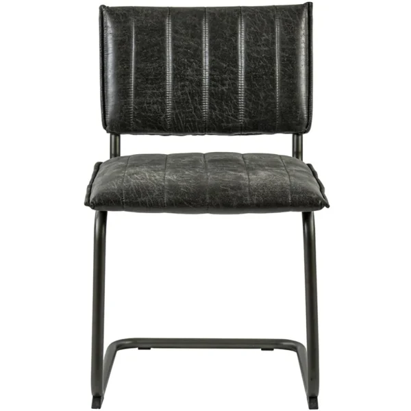 vintage_eetkamerstoel_dar_1.webp Clearance Straluma Vintage eetkamerstoel dark grey met gunmetal frame