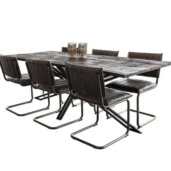 vintage_eetkamerstoel_dar_4.webp Clearance Straluma Vintage eetkamerstoel dark grey met gunmetal frame