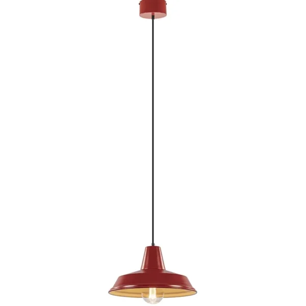 vintage_hanglamp_rood_met_1.webp Cheap Straluma Vintage hanglamp rood met wit en zwart snoer