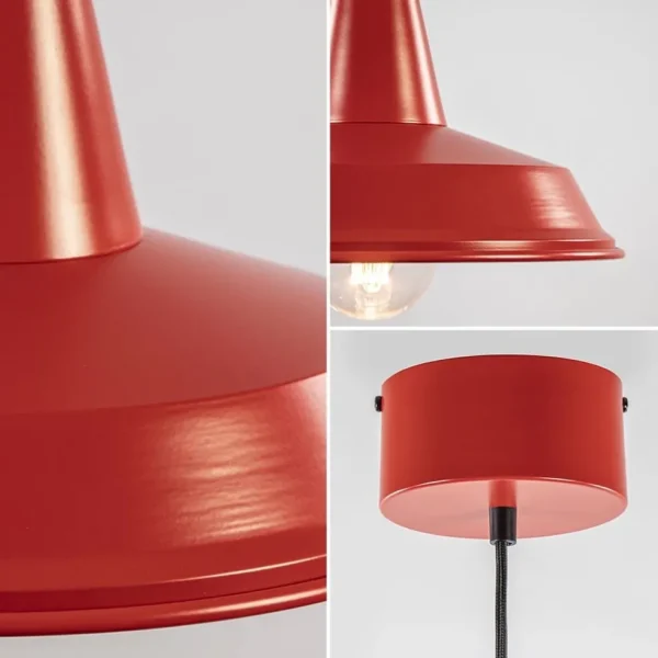 vintage_hanglamp_rood_met_2.webp Cheap Straluma Vintage hanglamp rood met wit en zwart snoer
