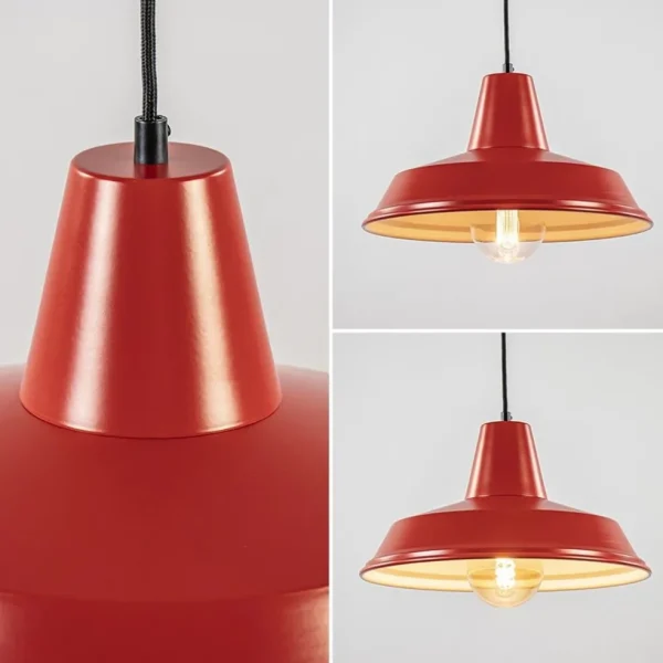 vintage_hanglamp_rood_met_3.webp Cheap Straluma Vintage hanglamp rood met wit en zwart snoer