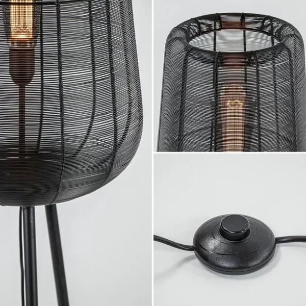 Fashion Straluma Vloerlamp Adeta driepoot draad zwart