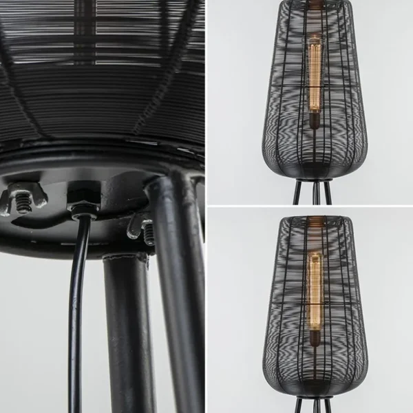 Fashion Straluma Vloerlamp Adeta driepoot draad zwart