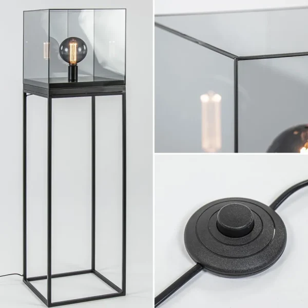 vloerlamp_askjer_kubus_zw_1.webp Fashion Straluma Vloerlamp Askjer kubus zwart/smoke glas