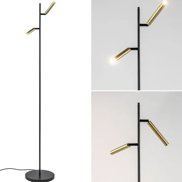 vloerlamp_flute_l_zwartma_1.webp Shop Straluma Vloerlamp Flute 2l zwart/matgoud pushdim
