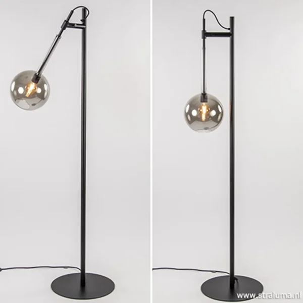 vloerlamp_globe_l_zwartsm_1.webp Cheap Straluma Vloerlamp Globe 1L zwart/smoke glas 25cm