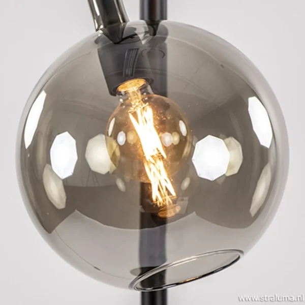 vloerlamp_globe_l_zwartsm_2.webp Cheap Straluma Vloerlamp Globe 1L zwart/smoke glas 25cm