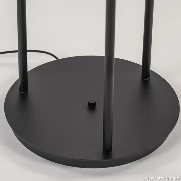 Fashion Straluma Vloerlamp 3-L zwart met bolglas smoke