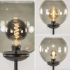 Fashion Straluma Vloerlamp 3-L zwart met bolglas smoke